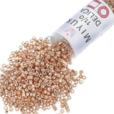 Miyuki Delica Seed Beads - Size 11/0 (1.6 mm), DB0411, Galvanized Gold Dyed, 7.2 g, Approx. 1440 Beads, Made in Japan