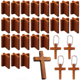 Gtudkae 240 Pack Small Wooden Pocket Cross Charms Keychain, Natural Mini Wooden Crosses Pendants for Church Praying,Easter, Chri