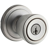 Kwikset Abbey Entry Door Knob with Lock and Key, Secure Keyed Handle Exterior Doorknob, Front Entrance and Bedroom, Satin Chrome