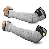Mig4U Cut Resistant Sleeves Arm Guards Safety Protection With Thumb Holes For Men And Women Yard Work Construction Farm Gardening Adjustable Fit 1Pair 18 Grey -Like New
