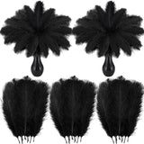 Crowye 100 Pcs Ostrich Feathers Bulk for Centerpieces Craft Ostrich Feathers for Vase Wedding Masquerade Party Home Costume Deco