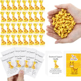 Threehoney 50 Sets Mini Giraffe Gifts Bulk Giraffe Resin Figurines with Inspirational Pocket Card Appreciation Gifts for Back to