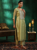 Libas Women'S Silk Blend Kurta Set (49130_Green Green 2Xl