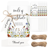 Chuangdi 50 Sets Wildflower Seed Packets Seeds of Gratitude Party Favors for Guests Self Adhesive Seed Packets Kraft Paper Seed
