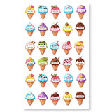 DecalHub 30Pcs Ice Cream Theme Customized Name Slip for Kids School Books Water Bottles Snack Boxes Best Birthday Return Gift fo