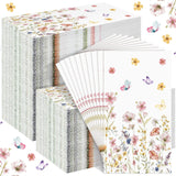 Jetec 200 Pcs Floral Disposable Hand Towels for Bathroom Spring Floral Guest Napkins 2 Ply Flowers Bathroom Guest Towel Napkins