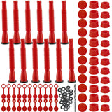 BBTO 12 Kit Gas Can Spout Replacement with Screw Collar Caps, Gasket Stopper, and 2 Kinds Gas Can Vent Cap Bendable Nozzle Kit F
