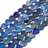 Nitopupu 22pcs Faceted Heart Stone Beads Natural Lapis Lazuli Bead 8mm Crystals and Healing Stones for Jewelry Making Supplies,F