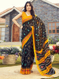 Satrani Women'S Cotton Printed Ready To Wear Saree With Unstitched Blouse Piece (3394S307N_Dark Blue)