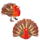 Thanksgiving Decorations Indoor, Set of 2 Turkey Decorations for Table, Natural Material Turkey Decor for Home, Thanksgiving Fal