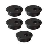 MAHDPRO Desk Grommet 2 Inch (50 mm) Pack of 5-Black ABS Plastic Cable Hole Cover to Arrange Wires & Cords Through Computer Table