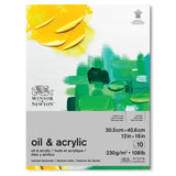 Winsor & Newton Professional Oil & Acrylic Paper Pad, 12 x 16, 10 Sheets, 230gsm, White