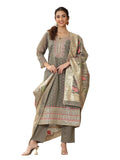 Libas Women'S Chanderi Silk Kurta Sets (99067O_Grey_M)