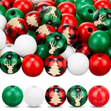 1000 Piece 12 mm Plaid Wooden Craft Beads for DIY Craft Valentine's Day Christmas Jewelry Making (Red, Green, White, Multiple Pa