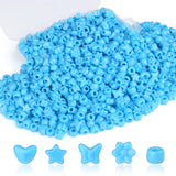 XIANNVXI Blue Shaped Pony Beads 500pcs Star Butterfly Heart Flower Light Blue Bead for Jewelry Making Necklace Friendship Bracel