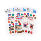 Paper House Productions Die-Cut Dimensional & Glitter Accent Travel Scrapbook Sticker Sheet - Las Vegas, 3-Pack