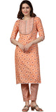 Toplot Women'S Cotton Blend Printed Kurti With Pant (Kurti-Pant-5060-Orange-Xxl),Orange,2,B0BR1DB9X6