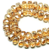 DIQIO 8mm Sparkle Rondelle Crystal Beads for Jewelry Making - Spacer Faceted Beads for Bracelets(75-80pcs, Amber)