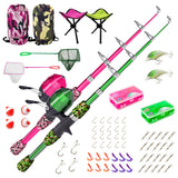 Lanaak Kids Fishing Pole and Tackle Box - with Net, Travel Bag, Reel and Beginners Guide - Rod and Reel Kit for Boys, Girls, or