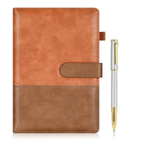Heture Leather Journal with Gel Pen, 192Page Lined Brown Notebook for Men