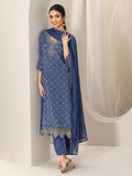 Libas Women'S Silk Blend Kurta Sets (99449_Blue_Xxl)
