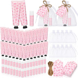 Swiffen 48 Sets Pink Bow Baby Shower Favors Bulk Coquette Baby Shower Gifts for Guests Include 48 Hand Cream and 48 Lip Balm Pin