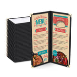WeChef 30 Pack Restaurant Menu Covers 4.25x11 Double Stitched Menu Folder 2 Pages 4 Views PVC Transparent Restaurant Menu Holder