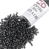 Miyuki Delica Seed Beads - Size 11/0 (1.6 mm), DB0001, Gunmetal, 7.2 g, Approx. 1440 Beads, Made in Japan