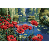 Dimensions Needlepoint Kit, Lakeside Poppies, 16 x 11