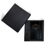 Brown Cloud Personalized Gift Set Of Leather Cover Notebook/Diary With Quote/Name/Logo And Customized Branded Ball Pen With Name