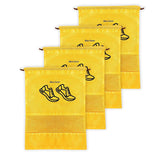 Xtore Portable Drawstring Shoe Bag With Transparent Window (Pack Of 04, Yellow)