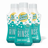 Lemi Shine Shine + Dry Natural Dishwasher Rinse Aid, Hard Water Stain Remover (3 Pack)