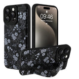 Ufbara Compatible with iPhone 15 Pro Max Case for Women Men, Cute White Flower Floral Pattern, Built in Adjustable Metal Wrist S