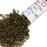 Miyuki Delica Seed Beads - Size 11/0 (1.6 mm), DB0604, Silver-Lined Golden Olive, 7.2 g, Approx. 1440 Beads, Made in Japan