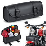 Nomad Motorcycle Tool Bag-Universal Handlebar Pouch-Waterproof Cruiser Biker Roll Bag Front Fork or Saddlebag Storage (Black)