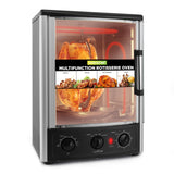 NutriChef Multi-Function Rotisserie Countertop Oven | 24 Quart Vertical Glass Door Convection Oven, for Rotisserie Roasting & Br