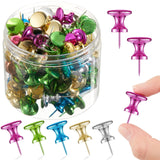 Outus 60 pcs Giant Push Pins Large Thumb Tacks Jumbo Tacks 1 Inch Plastic Heads Pins for Cork Board Map Posters Office School(Pu