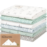 Organic Burp Cloths Baby Boy, Girl - 6-Pack Large Cotton Burping Cloths for Babies, Spit Up Rags, Super Absorbent, Ultra Soft Ne