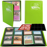 Monster 4 Pocket Trading Card Binder - Matte Green Album, Anti-Theft & Anti-Drop TCG Protection w Side Loading Pockets, Holds 16