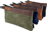 WELKINLAND HeavyDuty Canvas Tool pouch, 4PCS Tool pouches, 12 Tool pouch, Waxed Canvas zipper tool pouch, Canvas socket bag, C