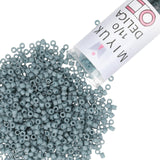 Miyuki Delica Seed Beads - Size 11/0 (1.6 mm), DB0792, Dyed Matte Gray Blue, 7.2 g, Approx. 1440 Beads, Made in Japan