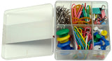 One World Stationery Set with Rubber Bands, Paper Clips, Magnets, Aal pins and Board Pins