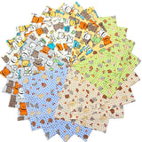DMFR Bear Cotton Fabric Squares for Baby Boy, Layer Cake Fabric for Quilting 10 inch, Scraps for Crafts, Precut Quilt Squares 10