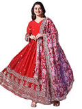 Wedani Georgette Embroidered Anarkali Dress For Women,Red,L,,,