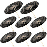 Sanwuta 8 Pcs 23.6 Inch Paper Parasol Umbrellas Chinese Japanese Handmade Oil Paper Sun Umbrella for Wedding Bridal Party Photo