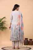 Gosriki Women'S Cotton Blend Printed Straight Kurta With Pant & Dupatta (Rml Beige-Gs_L_Beige_Large),Beige,,B0D3QQZHB8