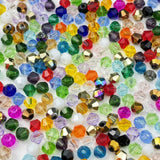 YUEXIGO 400pcs 4mm Bicone Glass Crystal Beads for Jewelry Making, Faceted Bicone Glass Spacer Beads for Bracelet Earring Necklac