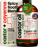 SELFWISE Organic Castor Cayenne Muscle & Body Oil - Mild & Spicy - Lightweight Fast Absorbing Oil for Skin, Body, Belly, Muscles