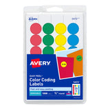 Avery Assorted Color-Coding Labels, Removable, 3/4 Diameter, 1008 Labels/Pack, Case Pack of 18 (5472)