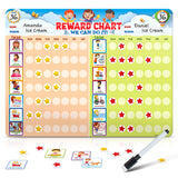 Chore Chart for Multiple Kids, Behavior Chart for Kids at Home, Dry Erase, and Magnetic Reward Chart for 2 Kids, Includes 54 Cho